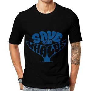 Save The Whales T-shirt met korte mouwen voor heren met ronde hals, casual T-shirt, tops, 4XL