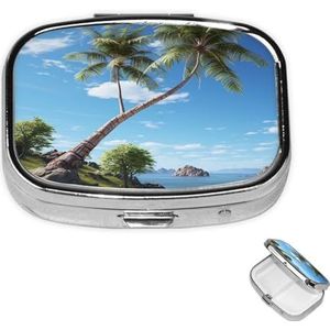 Pil Case Rechthoek 3 Compartiment Pillendoos Ronde Pil Organiseer Metalen Waterdichte Geneeskunde Organizer Doos voor Reizen Kleine Pillen Container Draagbaar voor Supplementen