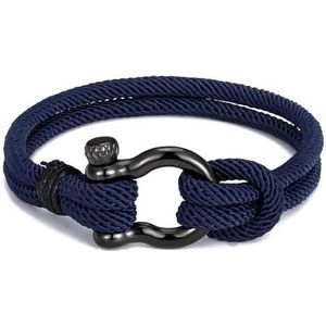 Mode Eenvoudige RVS Gesp Katoenen Touw Armband voor Heren Motorfiets Fiets Rijden Ketting Armband