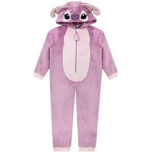 Disney Lilo En Stitch Onesie | Angel Meisjes Onesie Met 3D Oren | Lilo & Stitch Pyjama's Voor Meisjes | Rosa 128