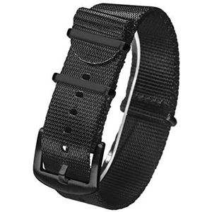 Horlogebandjes voor mannen en vrouwen, horlogeband 18mm/20mm/22mm/24mm Horlogeband Nylon Horlogeband Huidvriendelijke Horlogeband vervanging Khaqi (Color : Black Grey (Silver), Size : 24mm)