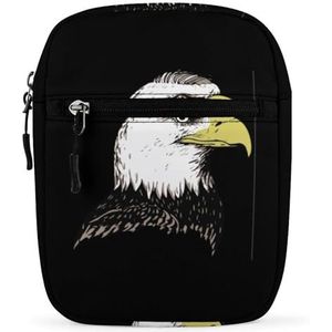 Bald Eagle Mini Crossbody Tas Unisex Anti-Diefstal Zijschouder Tassen Reizen Kleine Messenger Bag