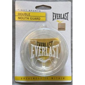 Everlast Clear Double Mouth Guard with case for Fight Sports Including Soccer, Lacrosse and Boxing