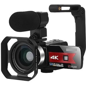 56 Megapixel 4K HD Digitale Camera Draadloze Live Camera-opnamen Alles In Één HD camera (Size : Red+Hood+Stabilizer Grip+Mic)