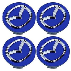 4 stuks auto wielnaafdoppen voor Mazda 2 3 6 MX-5 MX-30 CX-3 CX-8 56mm auto wielnaafdoppen vervangende naafdoppen wielnaafstickers A geel