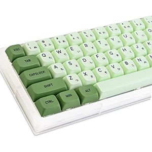 GTSP Set van 122 groene Japanse keycaps met XDA profiel, PBT, voor Cherry MX Covers Tenkeyless 60%, 65% gaming toetsenbord (matcha)