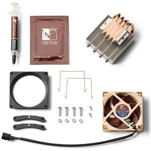 Pimp My Bitaxe Upgrade Kit Premium, Ice-Tower Low Profile Plus (4 koperen heatpipes) + Noctua NF-A6x15 60 mm-ventilator, NT-H2 warmtegeleidende pasta en adapter, voor Bitaxe Gamma