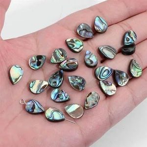 Natuurlijke Abalone Shell Charm Square Drop Heart Shell Hanger Abalone Shell Kralen voor Sieraden Maken Ketting DIY Armband-11 Waterdrop-2 STUKS