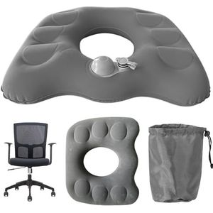 Sporgo Orthopedisch zitkussen, aambeien, opblaasbaar, ergonomisch zitkussen met gat voor stuitbeen en rugpijn, donutkussen, bureaustoel, zitkussen, stuitbeenkussen