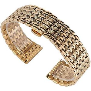Horlogeband 18 mm 20 mm 22 mm massief gouden horlogeband armband roestvrij staal verstelbare mode armband + 2 veerstaven (bandbreedte: 22 mm)