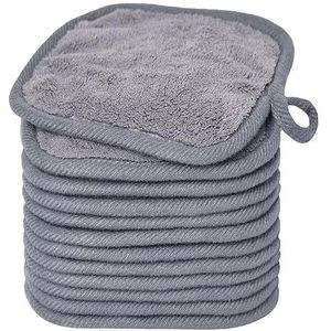 BloomSesame Make-up Remover Doeken voor gezicht, oog, lippen - herbruikbare make-up remover pads zachte microfiber gezichtsreinigingsdoeken 5 x 5 inch 12 Pack (grijs)