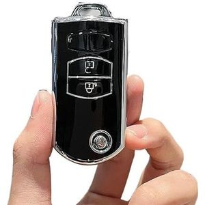 Autosleutel Hoesje Tpu Auto Flip Key Case Cover Shell Voor 3 5 6 Serie M6 RX8 MX5 2 3 Knoppen Smart Keyless Key Protector Fob Tas Accessoires Autosleutel beschermhoes(1 UK)