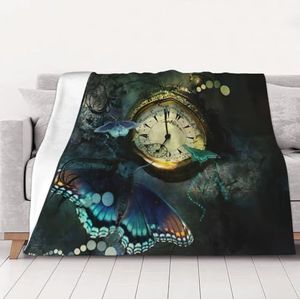 Gezellige Vlinderklokken Deken Gooi Veelzijdige Zachte Warme Deken Flanellen Plaids voor Bank Bank Multi Maten