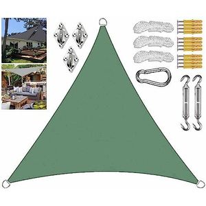 Outdoor Tuin Driehoek Zonnezeilen met Accessoire Donkergroen Achtertuin Terras Patio Zonnezeil 98% Uv Block Luifel for Carport Hot Tub Tuin Yard (Size : 2x2x2M)