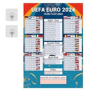 Euro 2024 Muurkaart, Eurotoernooi Wandkaart 2024, Euro 2024 Poster Voetbal Wallchart, Schema Beugel Poster