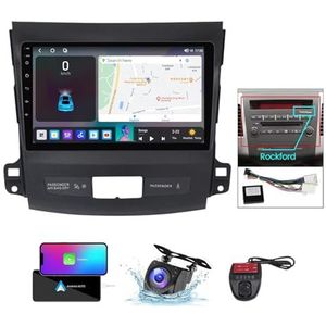 9 Inch Touchscreen Dubbel DIN Autoradio Compatibel met Mitsubishi Outlander 2 CW0W 2005-2013 met FM RDS DAB+ Autoradio Draadloze Carplay Android Auto Bluetooth 5.0 DSP(B,NF-7)