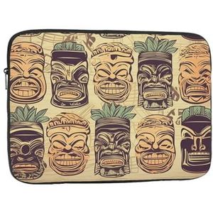 Vintage Aloha Tiki Patroon Laptop Sleeve Case 17 ""Laptop Tas Shockproof Beschermende Notebook Case Computer Draagtas Case