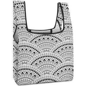 Boho Style Print Herbruikbare Shopping Bags Opvouwbare Boodschappentassen Grote Vouwen Up Tote Bag met Lange Handvatten