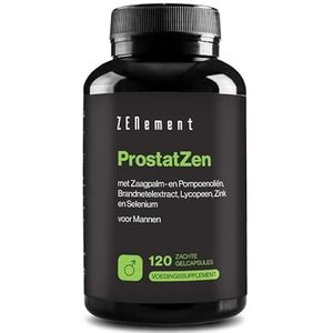 ProstatZen met Zaagpalm- en Pompoenzaadolie, Brandnetelextract, Lycopene, Zink en Selenium – Synergetische Formule voor het Mannenwelzijn – 120 Softgel Capsules – Zenement