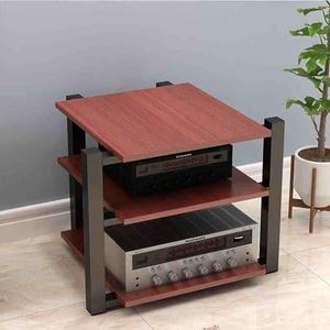 Media-opslagkast, 3 AV-mediastandaard, Cd-spelerstandaard, Stereocomponent-opslagkast For Thuis/kantoor/theater(Teak color)