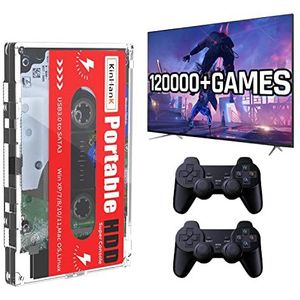 Kinhank 2T HDD draagbare externe game-harde schijf ingebouwde 120.000+ games, Batocera 33-systeem, compatibel met meer dan 70 klassieke emulators, ondersteuning voor Windows/laptop/pc/Mac, 2