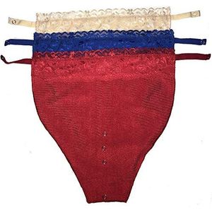 3 stuks oversized dameskant clip-on mock hemdje beha invoegen overlap bescheidenheid paneel, plus maat vest voor C D E F Cup, Beige Blauw Rood, Eén maat