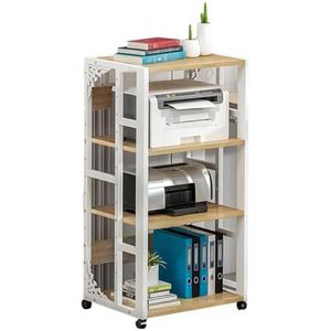 AV-mediakaststandaard, Media-opbergkast, 5-laags Printerstandaard, Multifunctioneel Opbergrek Met Wielen For Woonkamers, Studio's En Meer (Color : White, Size : Style 1)