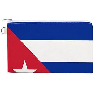 Vlag van Cuba Leuke Canvas Portemonnee Pouch Verandering Portemonnee Creditcardhouder Opbergtas Voor Mannen Vrouwen