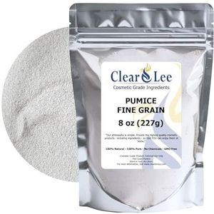 ClearLee Puimsteen van cosmetische kwaliteit - 100% puur natuurlijk graan/poeder, ideaal voor het exfoliëren van de huid in doe-het-zelf zeep, maskers, scrubs voor gezicht, lichaam, voet (225 g, fijne
