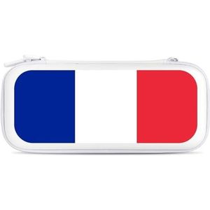 Vlag van Frankrijk Compatibel met Switch Draagtas Harde Mode Travel Cover Tas Pouch met 15 Game Accessoires Wit-Stijl
