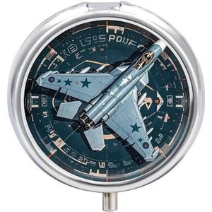 Draagbare Pillendoos Pil Case Air Force Fighter Jet Reizen Pillendoos Kleine Pil Case Dagelijkse Pil Container Pil Organizer Pocket Geneeskunde Doos Leuke Pil Case