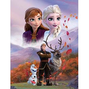 Grote Frozen 2 De ijskoningin-deken, Sky knuffeldeken, 130 x 170 cm, super zachte woondeken, fleecedeken, bankdeken, Anna, Elsa, Disney, Sven Olaf, Kristoff Arendelle volledig onbevroren voor