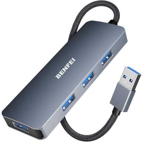 BENFEI - 4-poorts USB 3.0 Hub - Compact - Zwart - Aluminium