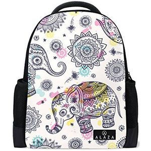 Mijn dagelijkse Afrikaanse tribal etnische olifant rugzak 14 inch Laptop Daypack Bookbag voor Travel College School