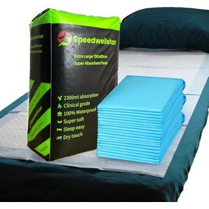 Speedwellstar Extra grote wegwerp incontinentiebedpads 150x80cm 2300ml - 120 stuks bulk koop super absorberende matrasbeschermers 6 kleverige pads