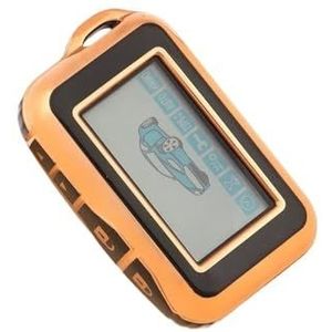 Autosleutel beschermhoes Tpu Autosleutel Case Shell Voor Starline E60 E61 E62 E90 E91 Afstandsbediening Sleutelhanger 2 Weg Auto Alarm Voor Russische Voor Starline E90 Sleutel Shell(Yellow Black)