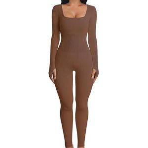 Yoga-jumpsuits voor dames, jumpsuit met lange mouwen voor dames | Bodycon effen outfits met lange mouwen Club rompertjes Jumpsuits - Dames jumpsuit, bodysuit met lange mouwen, full body