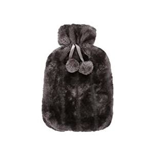 DieffematicRSD Warmwaterkruik Warmwaterkruikhoes 2 liter zacht imitatiepluchebont Leuke warmwaterkruikhoes Warmwaterkruikhoes Waterfles Softcover voor (Color : Gray)
