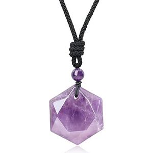 COAI Healing Crystal Amethist Ketting, Steen, paars-amethist
