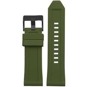 INEOUT Siliconen rubberen armband horlogeband 24mm 26mm 28mm compatibel met diesel DZ4496 DZ4427 DZ4487 DZ4323 DZ4318 DZ4305 Heren horloges riem (Color : Green black buckle, Size : 24mm)