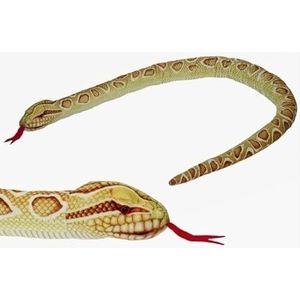 Pluche gevlekte gouden python knuffel 150 cm - Slangen reptielen knuffels - Speelgoed voor kinderen