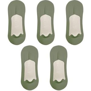 YIJIANUO 5 Paar Heren Sokken Katoen Ademend Zomer Ultradunne No Show Ice Silk Sok Siliconen Antislip Bodem Absorberen Zweet Mannen Boot Sok, 5 Groen, EU 37-45