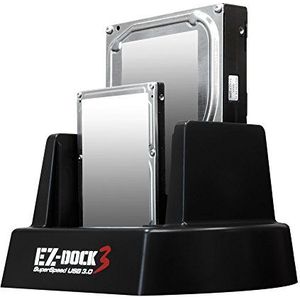 Kingwin USB 3.0 naar SATA/SSD Dual Bay Hard Drive Docking Station w/Offline Clone Functie. Compatibel w/2.5""/3.5"" Inch SATA HDD/SSD (SATA I/II/III). Tool-Free Design, Ondersteuning 2x8TB Drives & UASP