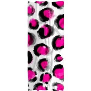 IEDHFNGDBFV Sjaals voor dames, modieuze sjaals, lange satijnen zijden gevoel, sjaal, lichtgewicht roze luipaardprint, Multi kleuren 1, Eén Maat