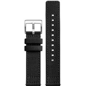 Pgqjfks 18mm/20mm/22mm Canvas Strap Nylon Armband voor Mannen en Vrouwen, Stalen Gesp, 20mm, Nylon