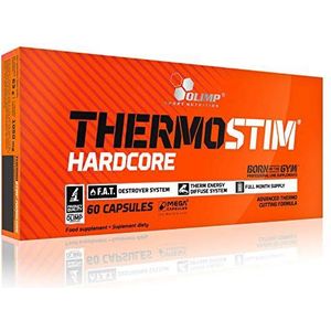 THERMO STIM HARDCORE 60 Capsules | Thermogene vetverbrander | Gewichtsverlies | Afslankende energiepillen