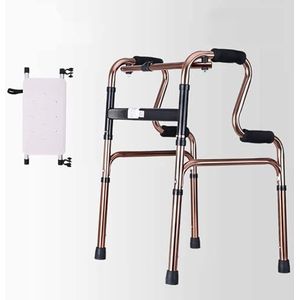 Opvouwbare rollator met zitje, lichtgewicht draagbare rollator met verstelbare hoogte, aluminium frame, mobiliteitshulpmiddel voor volwassenen, ouderen en gehandicapten tot 104 kg