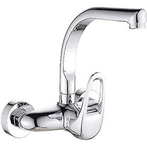 Wall-Mounted Kitchen Sink Mixer Tap For Kitchen Sink Chrome 360° Rotatable Single Lever Tap Kitchen Taps Mixer-B,B