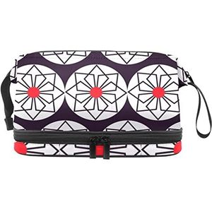 Grote capaciteit reizen cosmetische tas, speciale kunst bloemen, make-up tas, waterdichte make-up tas organisator, Meerkleurig, 27x15x14 cm/10.6x5.9x5.5 in