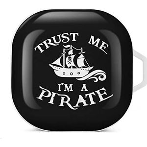 Trust Me I'm A Pirate Earbuds Case Compatibel met Samsung Hard Shell Beschermhoes Wit-Stijl